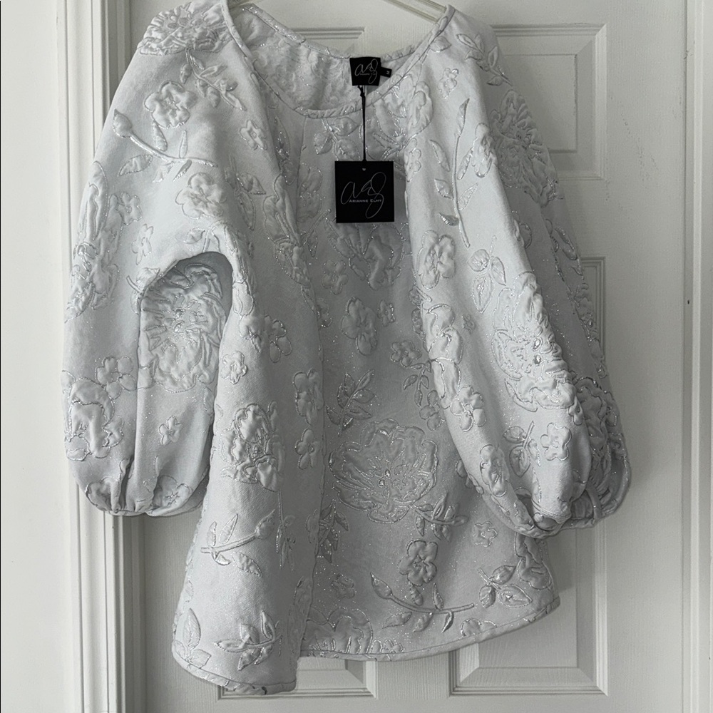 Arianne White Embroidered Long Sleeve Dress